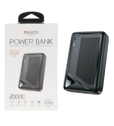 تصویر  پاوربانک 22.5W یسیدو مدل YP83 ظرفیت 20000 میلی آمپر ساعت