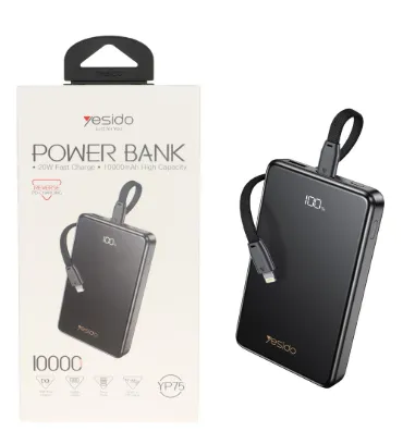 تصویر  پاوربانک 20W یسیدو مدل YP75 ظرفیت 10000 میلی آمپر ساعت