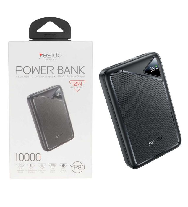 تصویر  پاوربانک 12W یسیدو مدل YP80 ظرفیت 10000 میلی آمپر ساعت