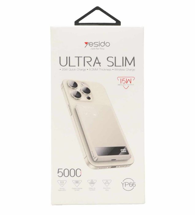 تصویر  پاوربانک 20W یسیدو مدل YP66 ظرفیت 5000 میلی آمپر ساعت