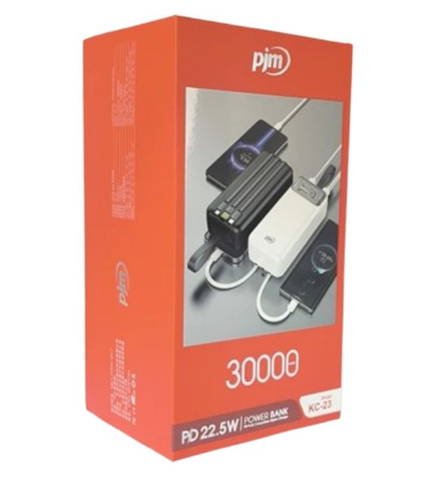 تصویر  پاوربانک 22.5W پی جی ام مدل KC-23 ظرفیت 30000 میلی‌آمپرساعت