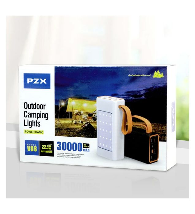 تصویر  پاوربانک 22.5W پی زد ایکس مدل V88 ظرفیت 30000 میلی آمپر ساعت