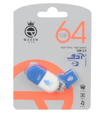 تصویر فلش مموری کوئین تک مدل Soft USB 2.0 ظرفیت 64 گیگابایت