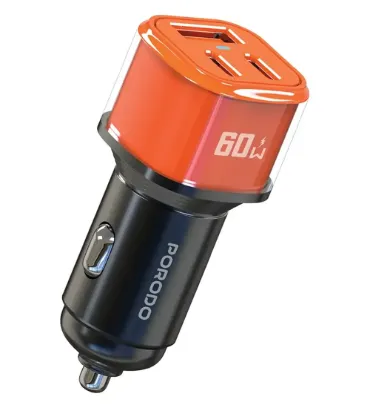 تصویر شارژر فندکی 60W فست سه پورت پرودو مدل CCR60W