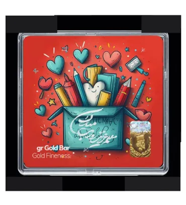 تصویر شمش طلا 18 عیار 0.1 گرمی مدوپد مدل روز معلم کد SG11661
