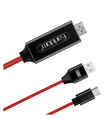 تصویر کابل تبدیل USB-C به HDMI ارلدام مدل ET-W12 طول 2 متر