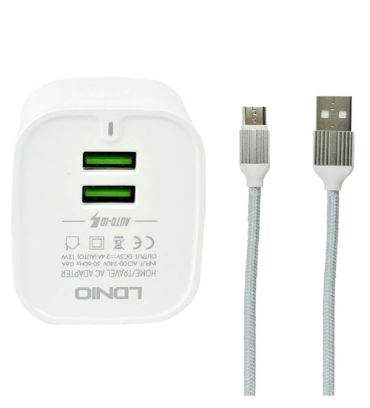 شارژر دیواری الدینیو مدل A201 به همراه کابل شارژ MicroUSB