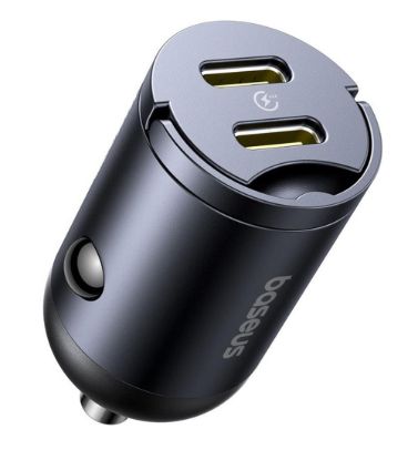 تصویر  شارژر فندکی 30W فست باسئوس مدل Tiny Star