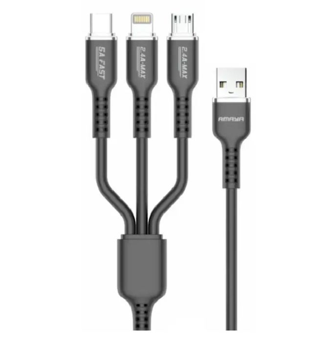 کابل شارژ 3 در 1 آمایا مدل ACD-X30C طول 1.2 متر