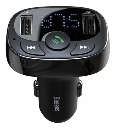 تصویر  شارژر فندکی بلوتوثی باسئوس مدل T Shaped S-09A