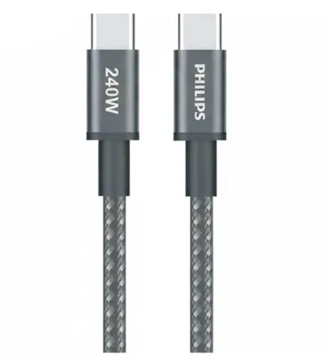 تصویر  کابل شارژ تایپ سی به تایپ سی فیلیپس مدل DLC7060C طول 2 متر
