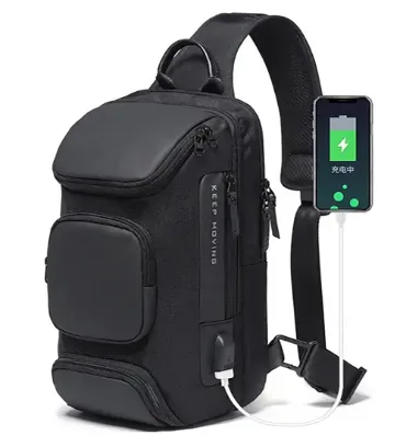 تصویر  کیف کراس بادی ضد آب دارای USB بنج مدل BG-7086