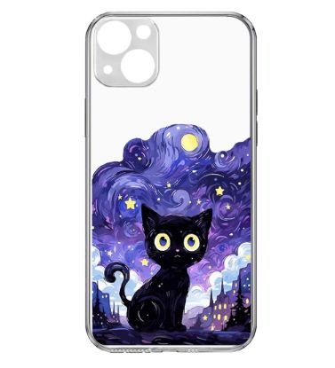 تصویر  کاور طرح Purple Cat برای گوشی اپل Iphone 13 Mini