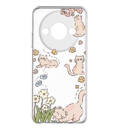 تصویر  کاور طرح Cat & Flower برای گوشی شیائومی Redmi A3