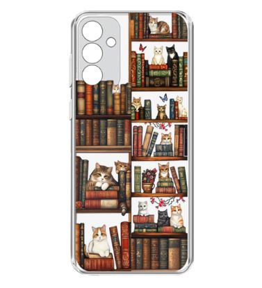 تصویر  کاور طرح Cat &amp; Books برای گوشی سامسونگ Galaxy A25