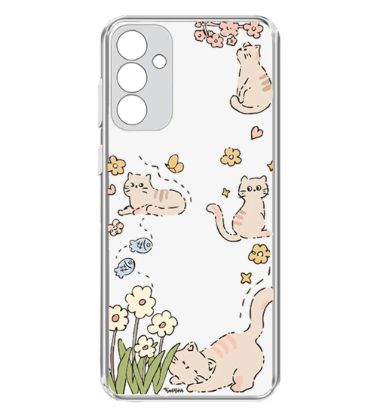تصویر  کاور طرح Cat & Flowers برای گوشی سامسونگ Galaxy A35