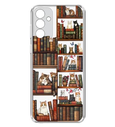 تصویر  کاور طرح Cat & Books برای گوشی سامسونگ Galaxy A35