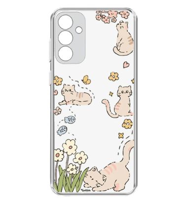 تصویر  کاور طرح Cat & Flowers برای گوشی سامسونگ Galaxy A55