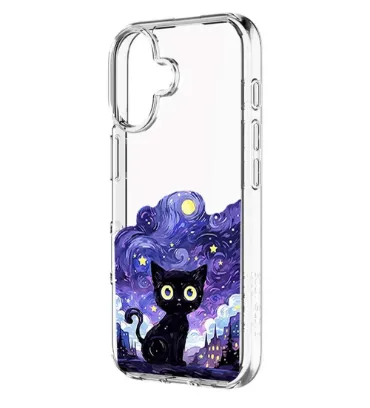 تصویر  کاور طرح Purple Cat برای گوشی اپل Iphone 17