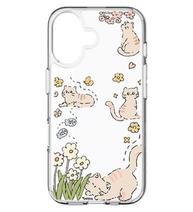 تصویر  کاور طرح Cat & Flower برای گوشی اپل Iphone 17