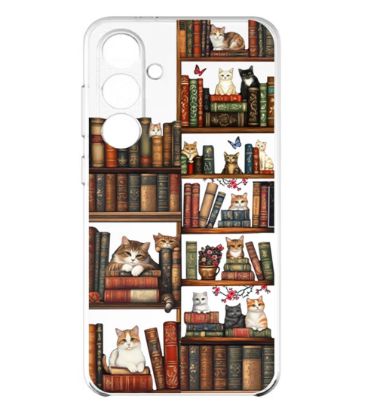 تصویر  کاور طرح Cat & Book برای گوشی سامسونگ Galaxy S25 FE