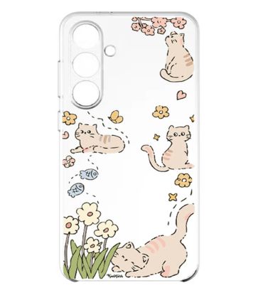 تصویر  کاور طرح Cat & Flowers برای گوشی سامسونگ Galaxy A37