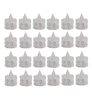 تصویر  شمع ال ای دی کریستالی شفاف مدل Diamond مجموعه 24 عددی