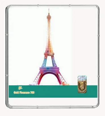 تصویر  شمش طلا 18 عیار 0.25 گرمی طلاشاپ مدل ایفل کد BRF10037