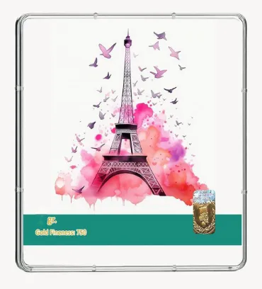 تصویر  شمش طلا 18 عیار 0.15 گرمی طلاشاپ مدل ایفل کد BRF10036