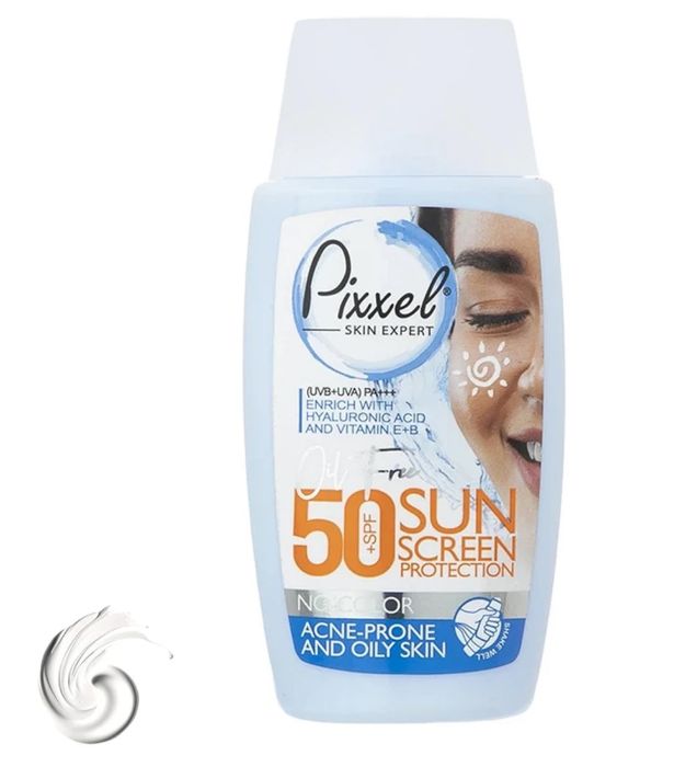 کرم ضدآفتاب بی رنگ پیکسل با 50 SPF مناسب پوست جوشدار و چرب 50 میلی لیتر نمای ۲