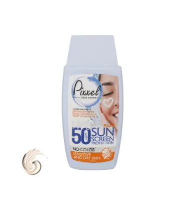 تصویر  کرم ضدآفتاب بی رنگ پیکسل با 50 SPF مدل Sensitive مناسب پوست‌های خشک و حساس 50 میلی‌لیتر