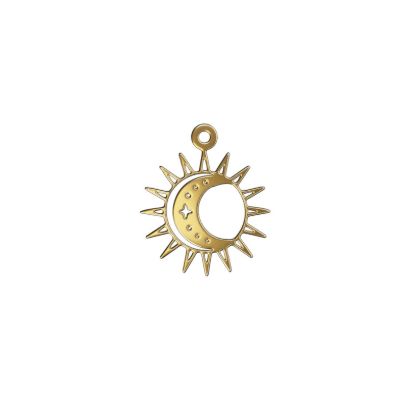 آویز گردنبند طلا 18 عیار زنانه مدوپد مدل ماه و خورشید کد kc18507