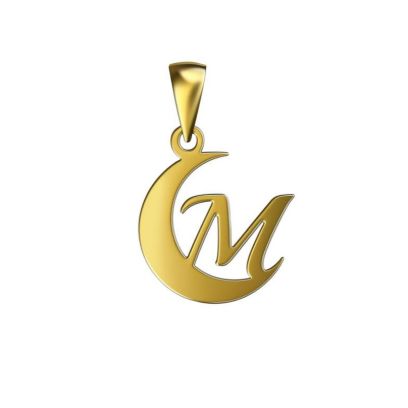 آویز گردنبند طلا 18 عیار زنانه مدوپد مدل M کد kc18991