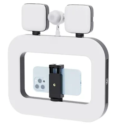 تصویر  چراغ رینگ لایت مربعی مدل ZGRL-02 با هولدر موبایل