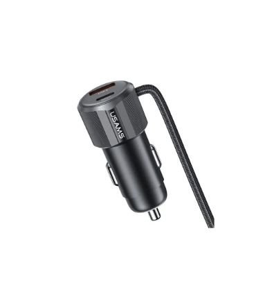 شارژر فندکی یوسامس مدل CC287 A+C Dual-port Car Charger C+L 2in1 Cable