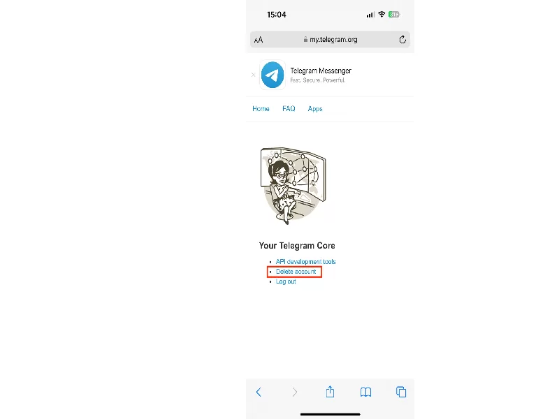 همه مراحل دیلیت اکانت تلگرام