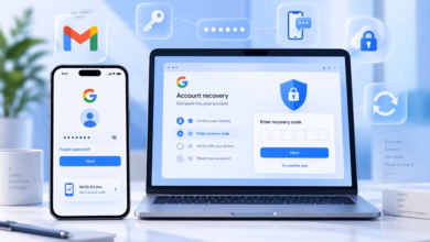 بازیابی رمز جیمیل